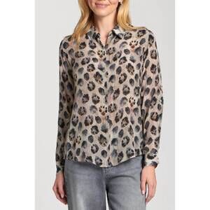NEW APNY high road long sleeve blouse in latte